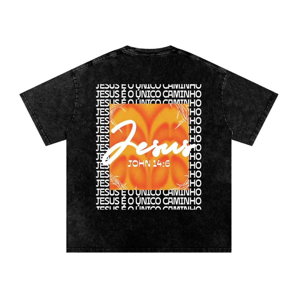 (PORTUGUESE) | JESUS IS THE ONLY WAY | Snow Washed Oversized Cotton T-Shirt