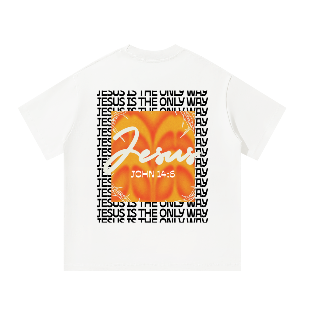 Jesus is the only way (English)Unisex Oversized T-Shirt - White
