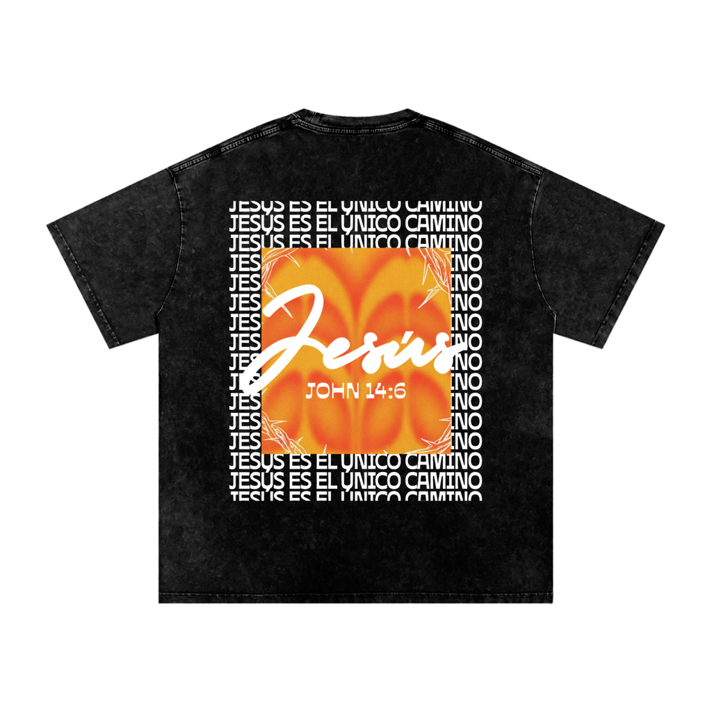 (SPANISH) Jesus is the only way - Snow Washed Oversized Cotton T-Shirt