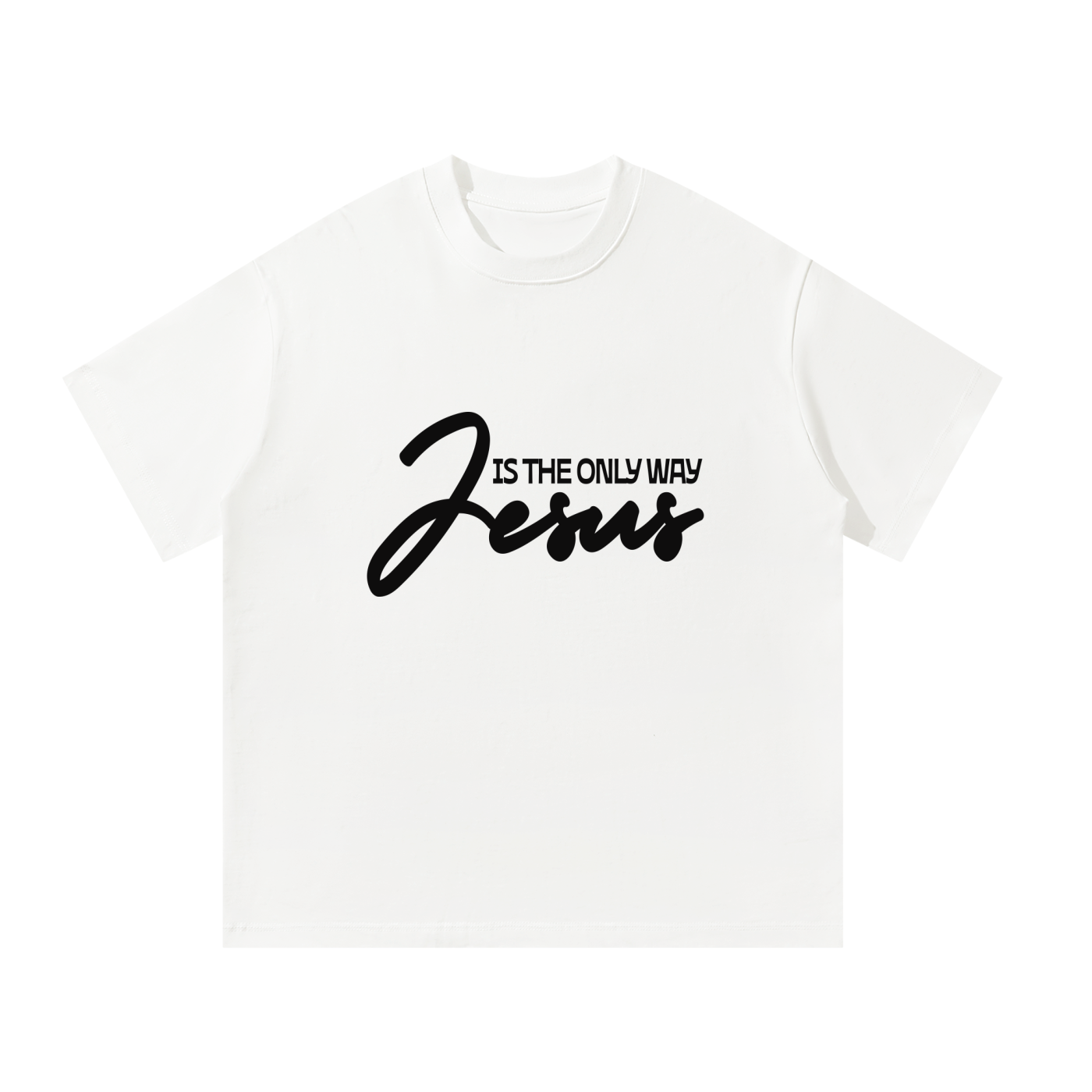 Jesus is the only way (English)Unisex Oversized T-Shirt - White